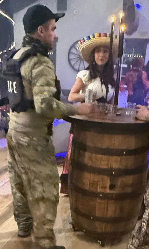 Rep. Lauren Boebert wore a Mexican-style costume to a Halloween party, while her boyfriend Kyle Pearcy dressed as an ICE agent.